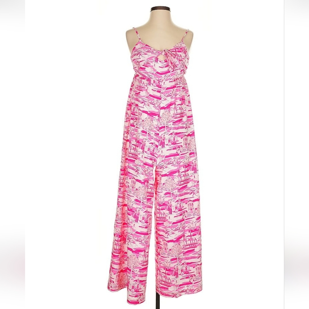 Vineyard Vines Pink and White Kentucky Derby Jumpsuit | Size 2